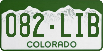 CO license plate 082LIB