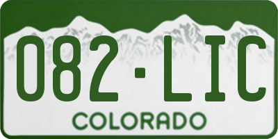 CO license plate 082LIC