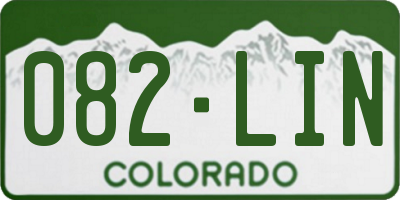 CO license plate 082LIN