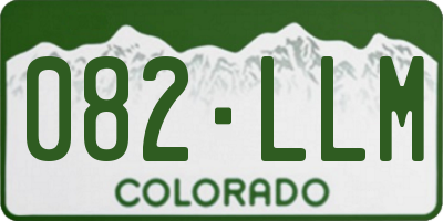 CO license plate 082LLM
