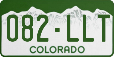 CO license plate 082LLT