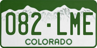 CO license plate 082LME