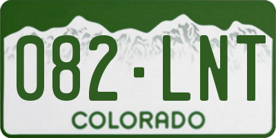 CO license plate 082LNT