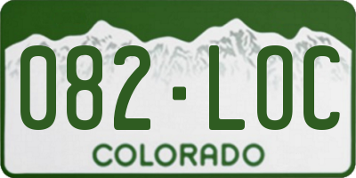 CO license plate 082LOC