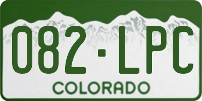 CO license plate 082LPC