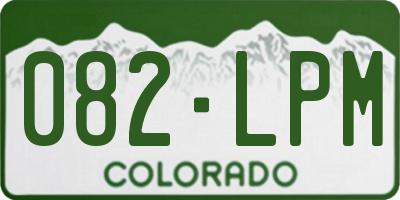 CO license plate 082LPM