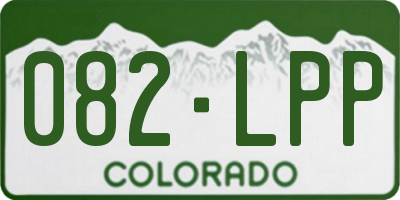CO license plate 082LPP