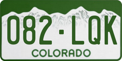 CO license plate 082LQK