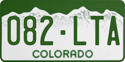 CO license plate 082LTA