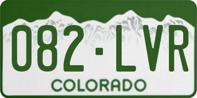 CO license plate 082LVR