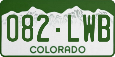 CO license plate 082LWB