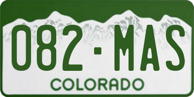CO license plate 082MAS