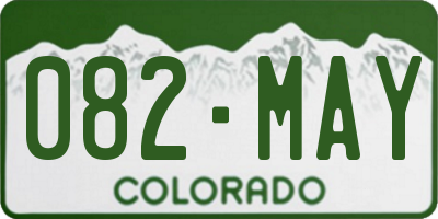 CO license plate 082MAY