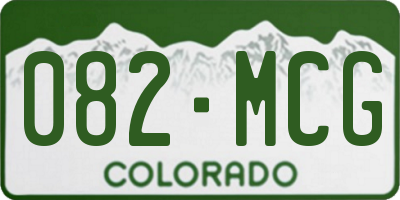 CO license plate 082MCG