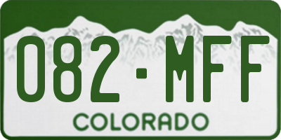 CO license plate 082MFF