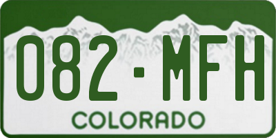 CO license plate 082MFH