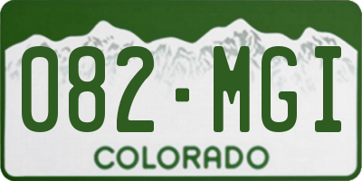 CO license plate 082MGI