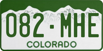 CO license plate 082MHE