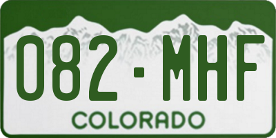 CO license plate 082MHF