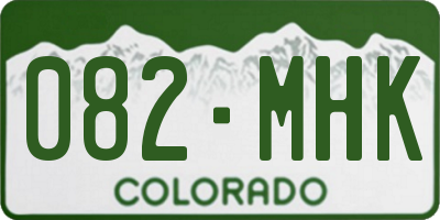 CO license plate 082MHK