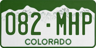 CO license plate 082MHP