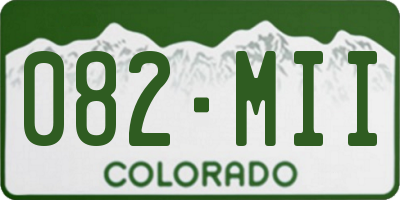 CO license plate 082MII
