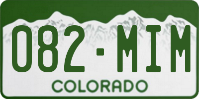 CO license plate 082MIM