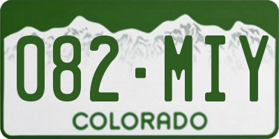 CO license plate 082MIY