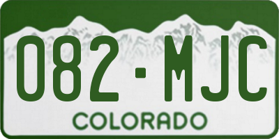 CO license plate 082MJC
