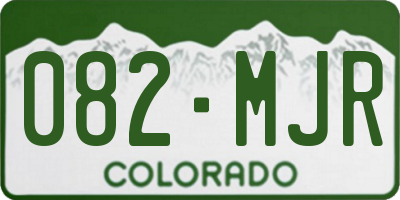 CO license plate 082MJR