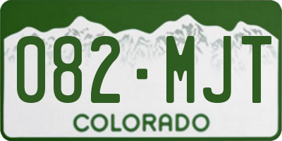 CO license plate 082MJT