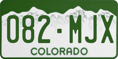 CO license plate 082MJX