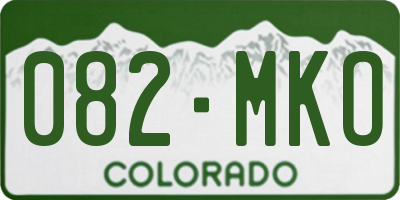 CO license plate 082MKO