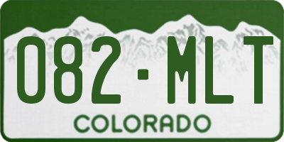 CO license plate 082MLT