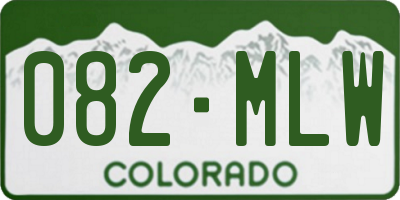 CO license plate 082MLW