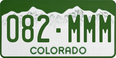 CO license plate 082MMM