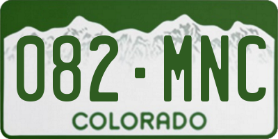 CO license plate 082MNC