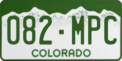 CO license plate 082MPC