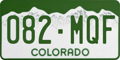 CO license plate 082MQF