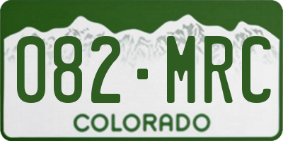 CO license plate 082MRC