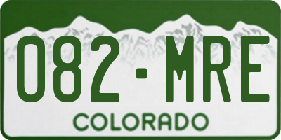 CO license plate 082MRE