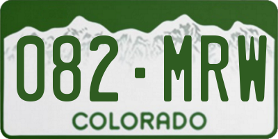 CO license plate 082MRW