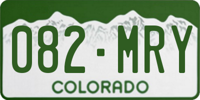 CO license plate 082MRY