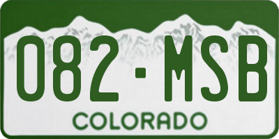 CO license plate 082MSB