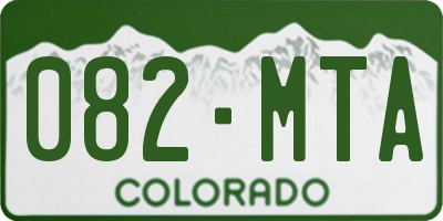 CO license plate 082MTA