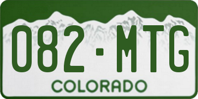 CO license plate 082MTG