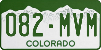 CO license plate 082MVM