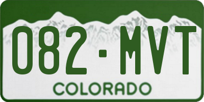 CO license plate 082MVT