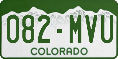 CO license plate 082MVU