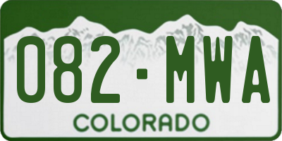 CO license plate 082MWA